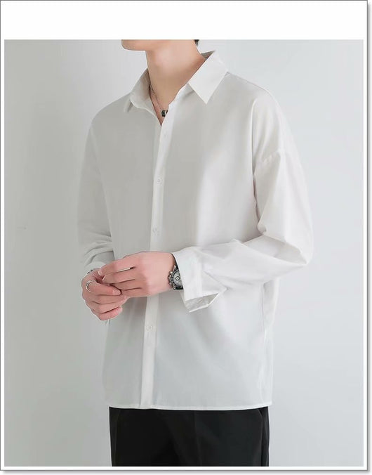 Camisa Suelta de Manga Larga en Seda de Hielo para Hombre - Image 38