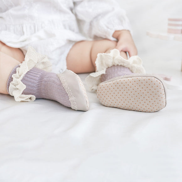 Calcetines y Zapatos Antideslizantes para Bebé - Algodón Suave con Suela Protectora
