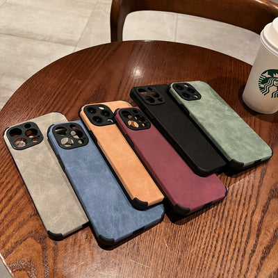 Funda de Teléfono de Pelaje Suave en Colores Lisos - Image 11