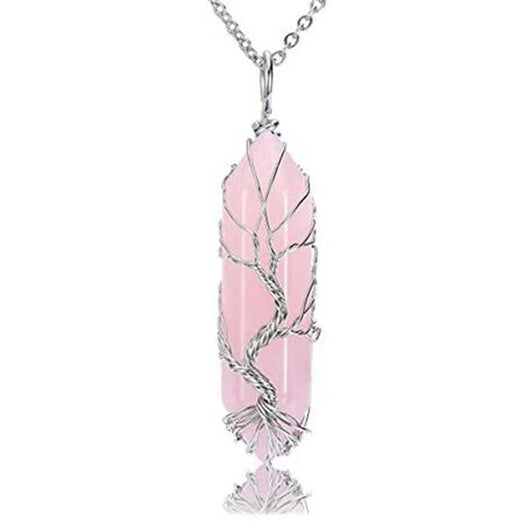 Colgante de Cristal Natural Hexagonal Árbol de la Vida con Enrollado - Image 10