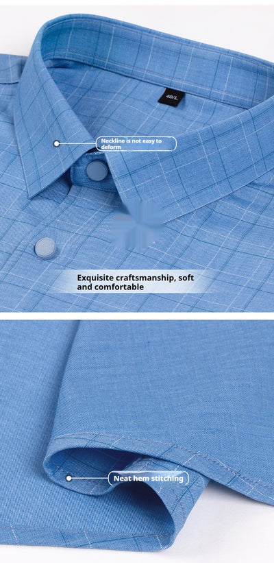 Camisa Manga Larga Rayada de Fibra de Bambú Premium sin Costuras para Hombre - Image 24