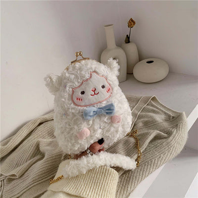 Bolsa Bandolera Peluche Oveja Linda con Cadena - Image 2