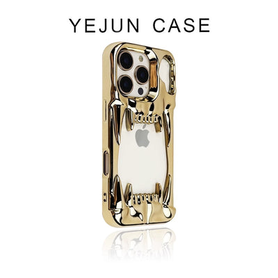 Funda para Celular Calavera Tigre Plateada con Electroplating Hueco - Image 23