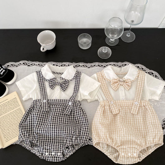 Blusa Cuello Babydoll con Efecto Dos Piezas a Cuadros - Image 13