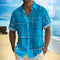 Camisa Estampada para Hombre con Cuello Solapa de Manga Corta