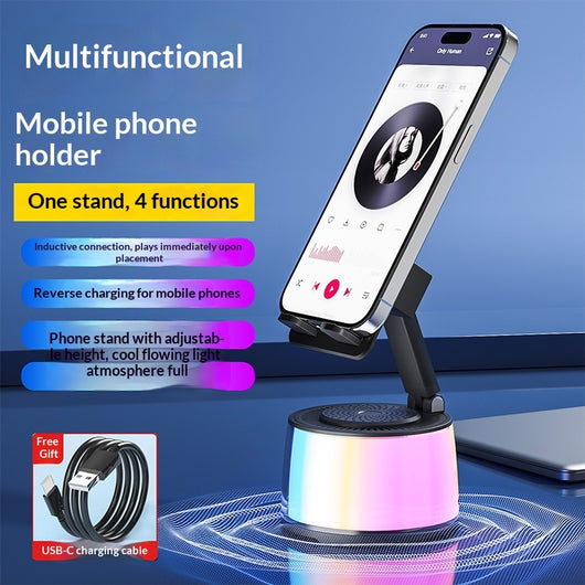Parlante Bluetooth Portátil con Carga Inductiva y Soporte Giratorio Plegable - Image 10
