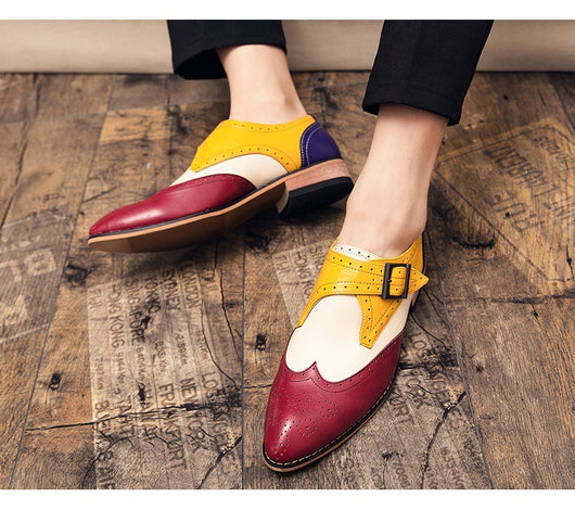 Zapatos de Cuero para Hombre con Bloques de Color - Tendencia Moderna - Image 16