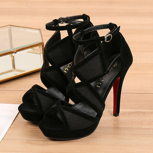 Tacones Altos Coreanos Punta Abierta con Hebilla - Estilo Stiletto - Image 6