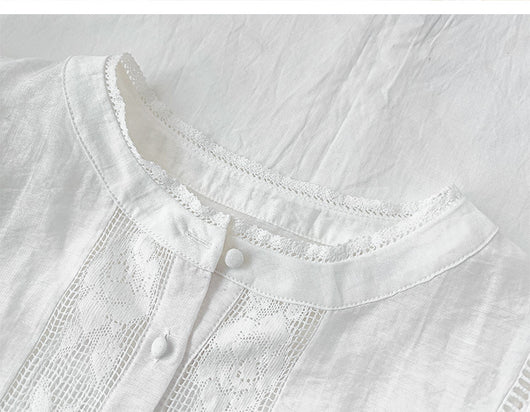 Camisa Blanca de Diseño Francés para Mujer - Image 5
