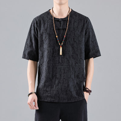 Camiseta Retro Jacquard Cuello Redondo para Hombre - Image 6