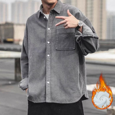Camisa de Pana Estilo Retro Americano para Hombre - Image 6