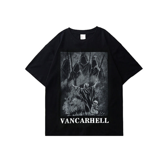 Camiseta Oversize con Estampado de Calavera