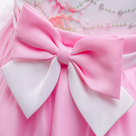 Vestido Princesa de Encaje Mesh sin Mangas para Niñas - Image 9