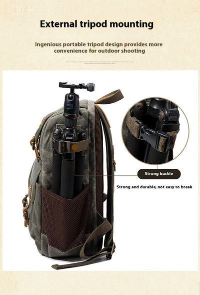 Mochila Cámara SLR Impermeable de Lona - Unisex Profesional - Image 29