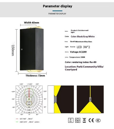 Lámpara de Pared Exterior Doble Artística - Luz Impermeable para Fachadas y Escaleras - Image 14