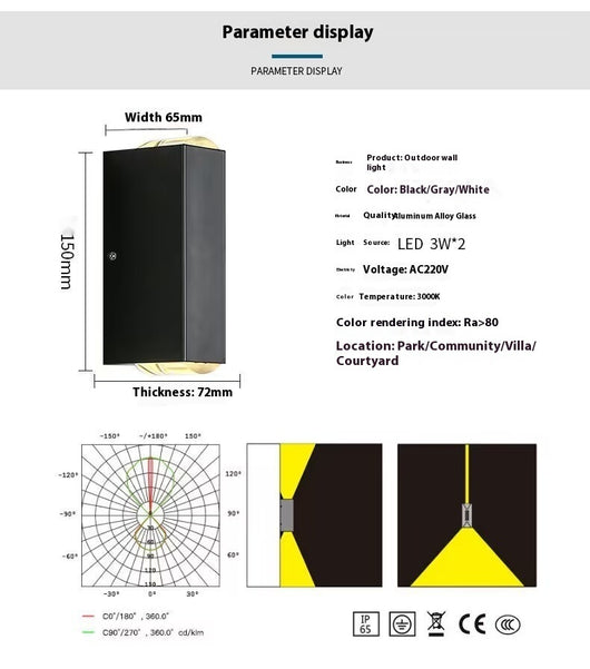 Lámpara de Pared Exterior Doble Artística - Luz Impermeable para Fachadas y Escaleras - Image 14