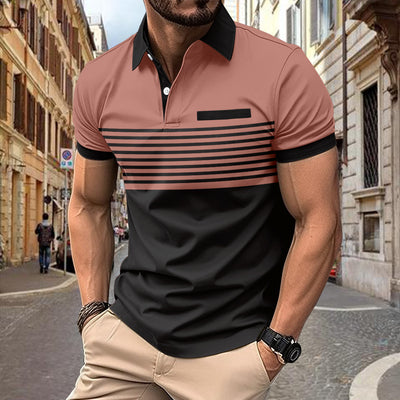 Camisa Casual a Rayas con Bolsillo en el Pecho para Hombre - Image 7