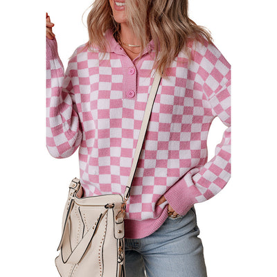 Blusa Cuadros Escoceses con Tres Botones - Camisa Suelta y Versátil para Mujer - Image 6