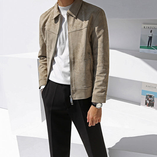 Chaqueta Cargo Suede Oversize con Solapa Corta - Estilo Casual Moderno - Image 4