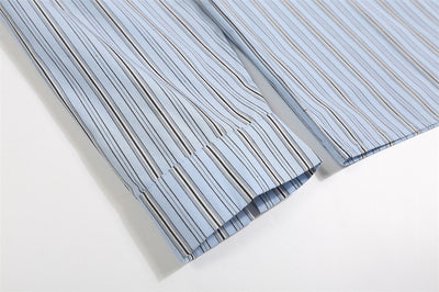 Camisa Manga Larga Estampado Letras con Rayas Verticales para Hombre - Image 15