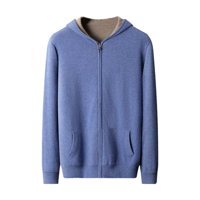 Cardigan Cashmere con Capucha y Cierre de Doble Cara para Hombre - Image 5