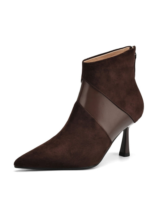 Botines Cortos Bicolor con Cuero Genuino y Tacón Fino - Image 17