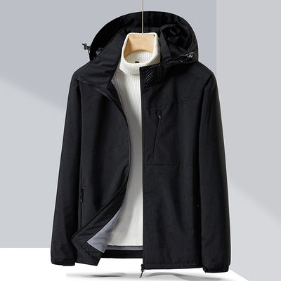 Lavender windproof sports jacket with a hood, full zipper, and fleece lining, shown on a hanger. - Image 7