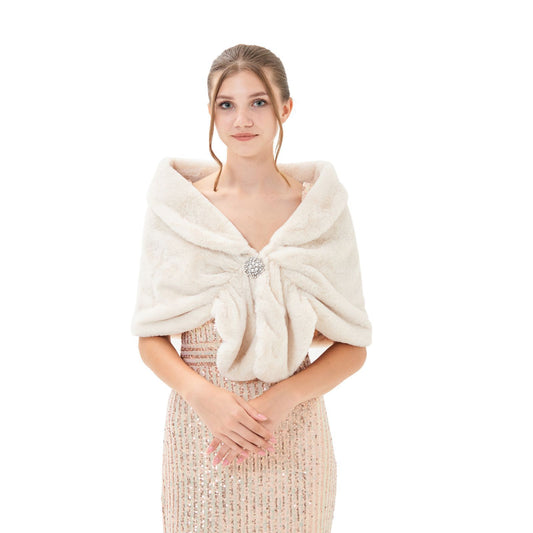 Chal de Pelaje Sintético Elegante para Mujer