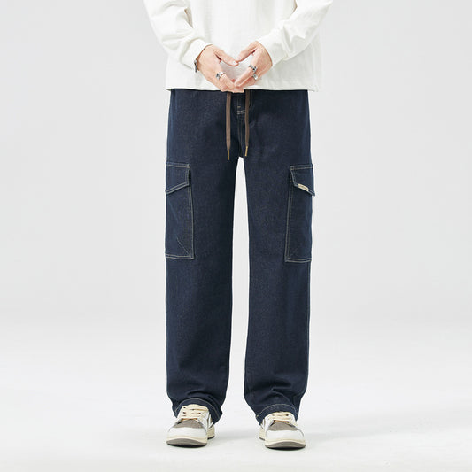Pantalones Rectos Holgados Estilo Hong Kong Multiuso para Hombre