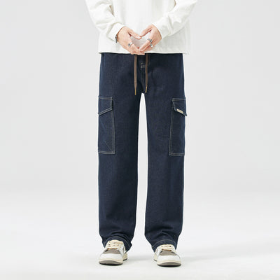 Pantalones Rectos Holgados Estilo Hong Kong Multiuso para Hombre