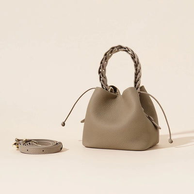 Bolso Bandolera de Cuero Vegetal - Estilo Bucket Vintage - Image 3
