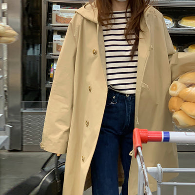 Abrigo Trench Gabardina con Capucha Largo Mujer - Estilo Femenino - Image 3