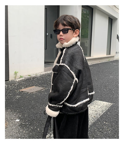 Chaqueta de Cuero para Niño con Forro Polar Acolchado - Abrigo de Otoño e Invierno - Image 10