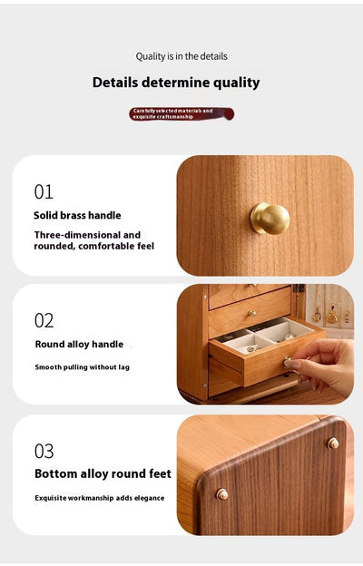 Joyero de Madera de Nogal Macizo con Almacenamiento Multicapa de Gran Capacidad - Image 10