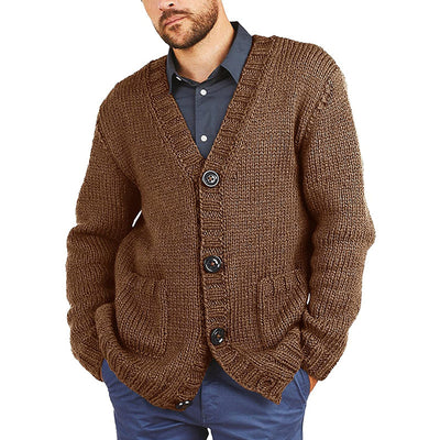 Cardigan Marrón Entallado con Cuello de Solapa y Mangas Largas Acolchado - Image 6