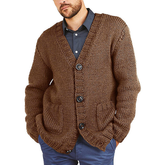 Cardigan Marrón Entallado con Cuello de Solapa y Mangas Largas Acolchado - Image 6
