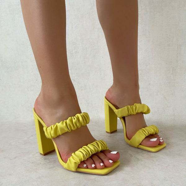 Sandalias de Tacón Cuadrado con Punta Abierta - Chanclas de Playa y Exterior