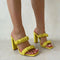 Sandalias de Tacón Cuadrado con Punta Abierta - Chanclas de Playa y Exterior