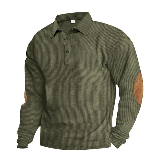 Camiseta Manga Larga de Pana para Hombre - Primavera y Otoño - Image 13