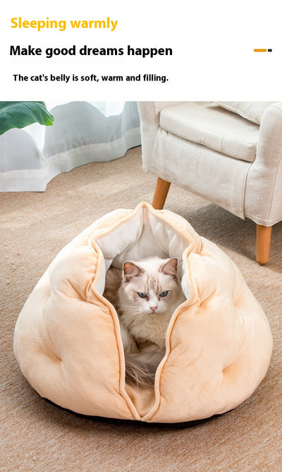 Cama Respirable para Gatos Dumpling - Nido Semicerrado Cuatro Estaciones - Image 8