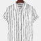 Men's Casual Striped Shirt - Short Sleeve Summer