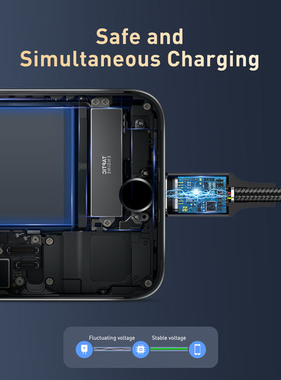 Cable 3 en 1 Carga Rápida - Lightning, Micro USB y USB-C Negro - Image 16