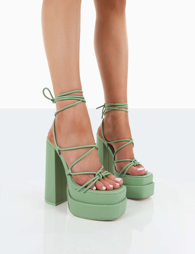 Sandalias Romanas de Tacón Cuadrado con Plataforma Acuática - Image 10