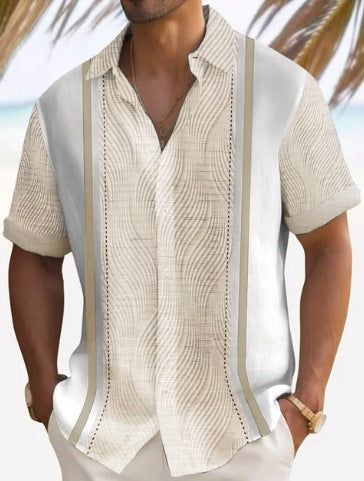 Camisa de Rayas para Hombre - Manga Corta Estilo Playa - Image 19