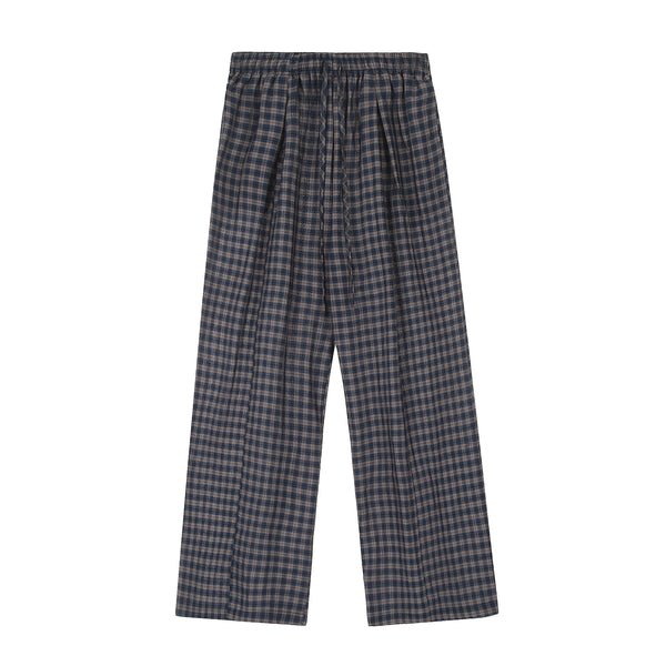 Pantalones Sueltos Retro Azul con Patrón Geométrico - Image 3