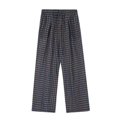 Pantalones Sueltos Retro Azul con Patrón Geométrico - Image 3