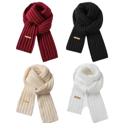 Bufanda Mujer Otoño Invierno Versión Coreana Lana Tejida Color Sólido - Image 3