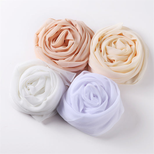 Pañuelo de Gasa de Perla Liso y Versátil para Mujer - Image 49