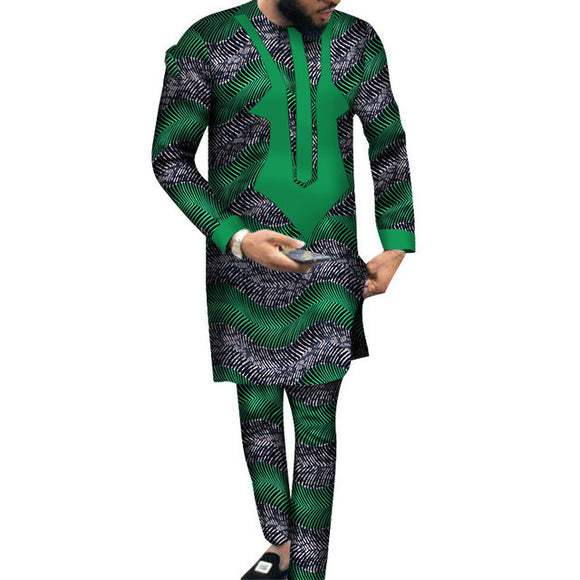Conjunto Hombre Pantalón y Playera Estampado Batik Algodón