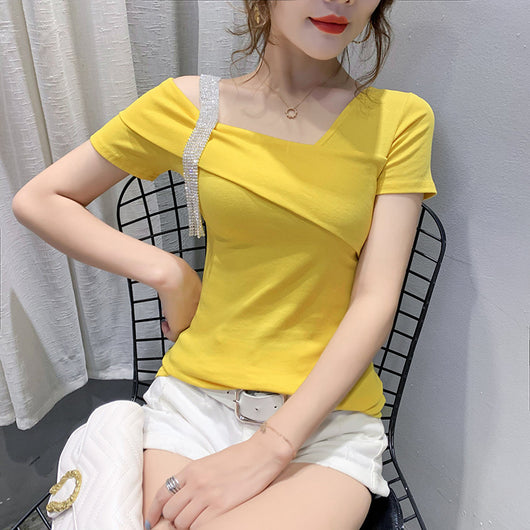Playera Coreana Slim Fit de Manga Corta para Mujer - Verano - Image 18